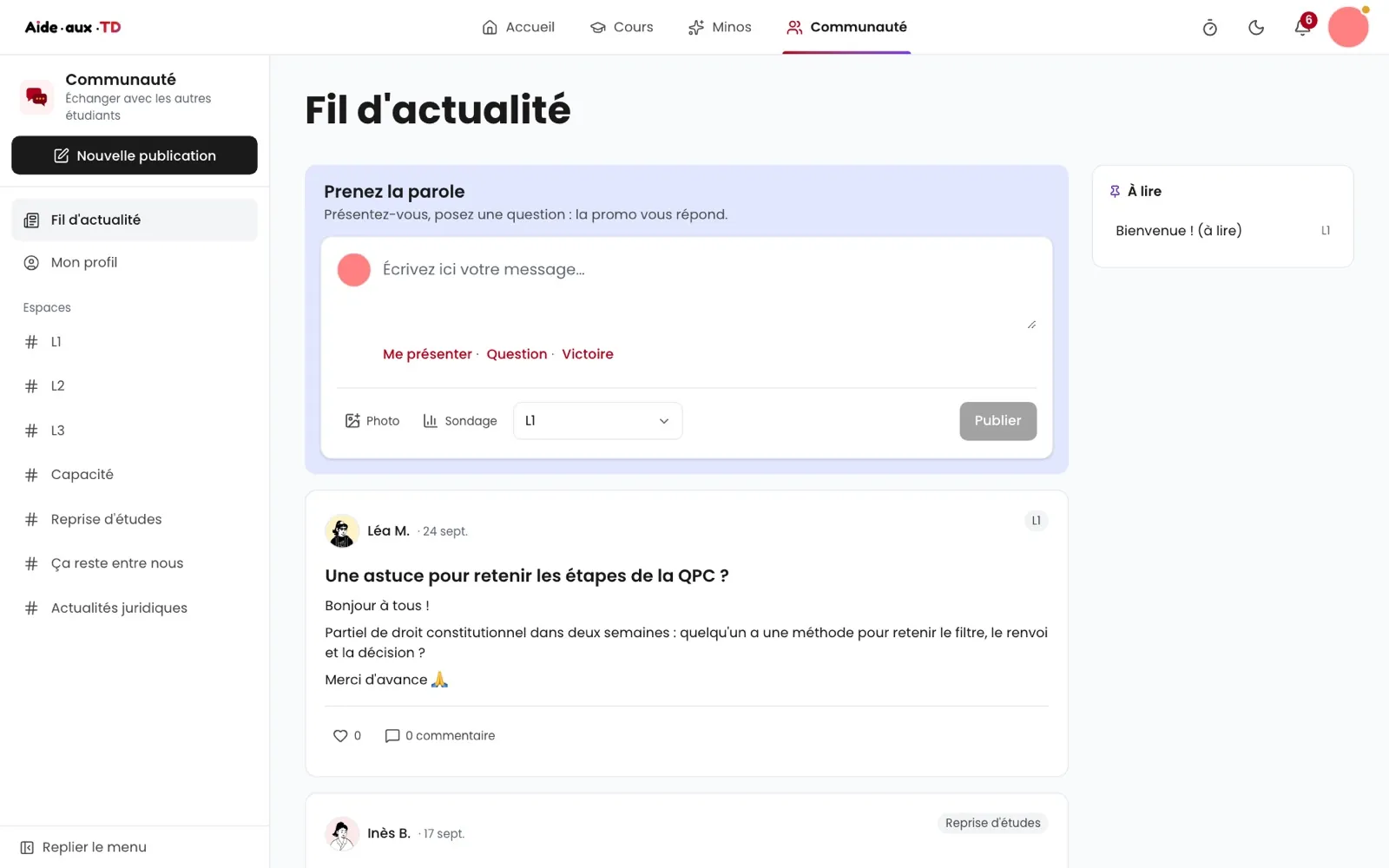 La communauté des étudiants