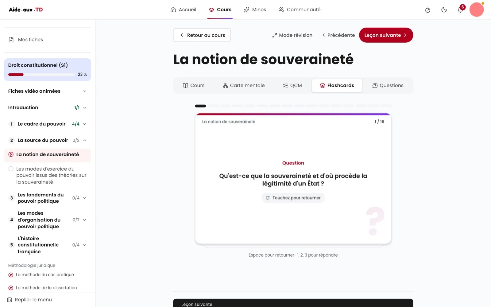 Les flashcards de la leçon
